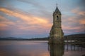 Tower church dams river Ebro Cantabria Spain Royalty Free Stock Photo