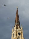 Tower of church dedicated to the feast of the Holy Name of Mary, Novi Sad, Serbia Royalty Free Stock Photo