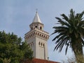 The tower of the church of Kastel Stafilic in Croatia Royalty Free Stock Photo