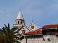 The tower of the church of Kastel Stafilic in Croatia Royalty Free Stock Photo