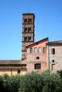 The tower of a church. The originality of the church towers.