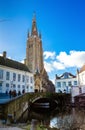 Tower of the Church of Our Lady Bruges Royalty Free Stock Photo