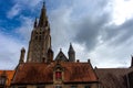 The Tower of the Church of our lady in Brugge, Belgium