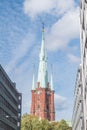 Tower of Church of Saint Clare in Stockholm, Sweden Royalty Free Stock Photo