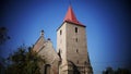 The tower of the Church of Saints Peter and Paul in Lewin Brzeski Royalty Free Stock Photo