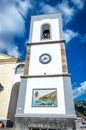 Tower of a church somewhere on Amalfi Coast in Italy