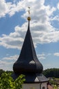 Tower of church St. Erhard in village Wichsenstein in Franconian Switzerland, Bavaria, Germany Royalty Free Stock Photo