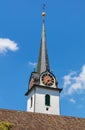 Tower of a church in the village of Seewen, Switzerland