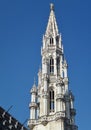 The tower of the city hall of Brussels in Belgium Royalty Free Stock Photo