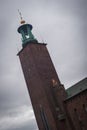 Tower of the city hall Stadshus in capital Stockholm Sweden