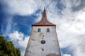 Tower with clock of St. Trinity Church in Rakvere, Estonia Royalty Free Stock Photo