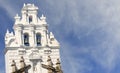 Tower of colonial church. Royalty Free Stock Photo