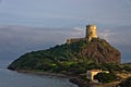 Tower Coltellazzo of Saint Efisio lighthouse at Nora, Sardinia, Italy