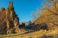 tower complex of Vovnushki and Caucasus mountains, part of Great Silk Road, Republic of Ingushetia, Russia