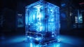 tower computer blue