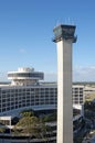 Tower control and hotel Royalty Free Stock Photo