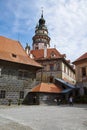 Tower and Courtyard of Cesky Krumlov Castle