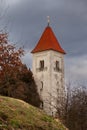 Bell tower of a church in bad weather Royalty Free Stock Photo