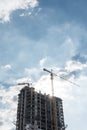 Tower crain construction building in blue sky Royalty Free Stock Photo