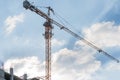 Tower crain construction building in blue sky Royalty Free Stock Photo