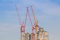 Tower crain construction building in blue sky Royalty Free Stock Photo