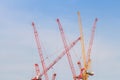 Tower crain construction building in blue sky Royalty Free Stock Photo