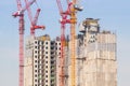 Tower crain construction building in blue sky Royalty Free Stock Photo