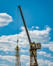 Tower crane assembly. Installation of a construction crane.