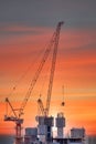 Tower crane and building construction site, Workers are working on construction sites and cranes are working in the industry new Royalty Free Stock Photo