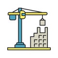 Tower crane color icon