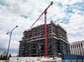 Tower crane on construction site Royalty Free Stock Photo