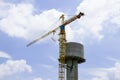 Tower crane for construction water tank Royalty Free Stock Photo