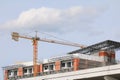 Tower crane industry Construction buildings site city Royalty Free Stock Photo