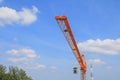 Tower crane industry, Construction buildings in site on sky background Royalty Free Stock Photo