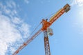 Tower crane industry, Construction buildings in site on sky background Royalty Free Stock Photo