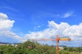 Tower crane industry, Construction buildings in site on sky background Royalty Free Stock Photo