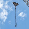 Tower Crane Load Hook with Safety Lock and Load Slings with Hooks Royalty Free Stock Photo