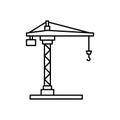 Construction crane line icon. Construction industry concept. Building and real estate business.