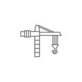 Tower crane vector icon symbol construction tools isolated on white background Royalty Free Stock Photo