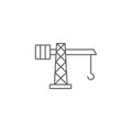 Tower crane vector icon symbol construction tools isolated on white background Royalty Free Stock Photo