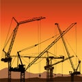 Tower Cranes Royalty Free Stock Photo