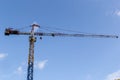 Tower cranes building a house. Concrete building under construction. Construction site Royalty Free Stock Photo