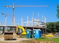 Tower cranes at the construction site