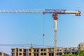 Tower cranes over building Royalty Free Stock Photo