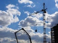 Tower cranes and their parts, construction of a new house