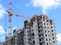 Tower cranes and their parts, construction of a new house