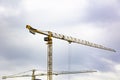 Tower Cranes View Against Cloudy Sky Royalty Free Stock Photo