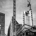 Tower Cranes Working On A City Centre Construction Or Building Site In Victoria London Royalty Free Stock Photo