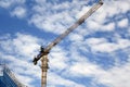 Tower cranes working on a construction site