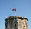 Tower And Croatian Flag Royalty Free Stock Photo